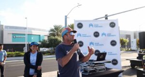 Announcer at San Jose Half Marathon